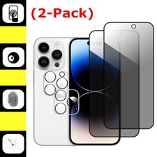 2P Privacy Tempered Glass Screen/Camera Protector For Apple iPhone 15 14 Pro Max