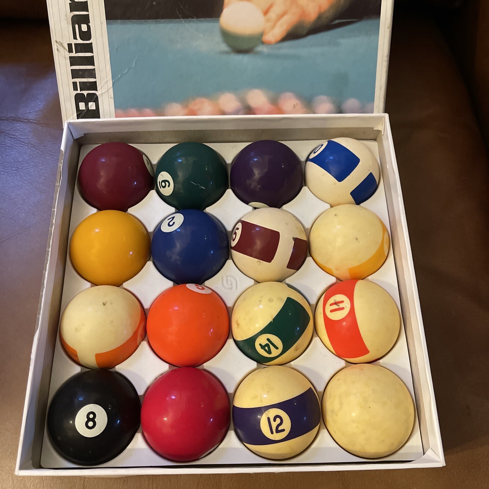 Vintage Belgian Made Aramith Pool Billiard Ball Set, 21/4” In Box