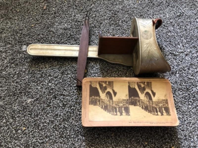 Antique 1902 H.C. White Perfecscope Stereoscope 3D Viewer With 19  Cards