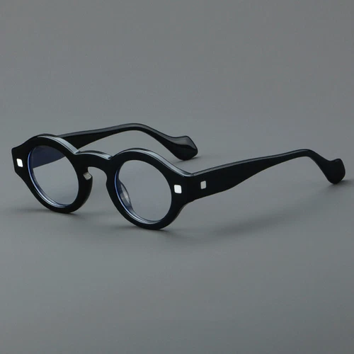 Acetate Round Retro Eyeglasses Men Women Clear Lens Fashion Glasses Frames New - Picture 3 of 19