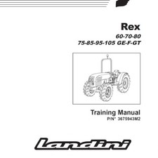 Training manual for Landini Rex 70 60 75 85 95 105 F GE GT on a usb