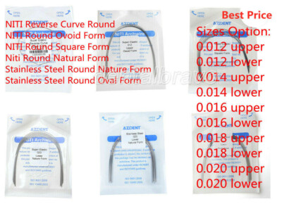AZDENT Dental Orthodontic Arch Wire NiTi Expanded Round 0.013 10pcs/Pack - Expanded Round / 0.013 Universal / 5 Packs