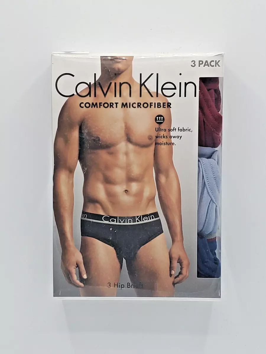 2010s CALVIN KLEIN 3 PACK COMFORT MICROFIBER Mens Hip Briefs L