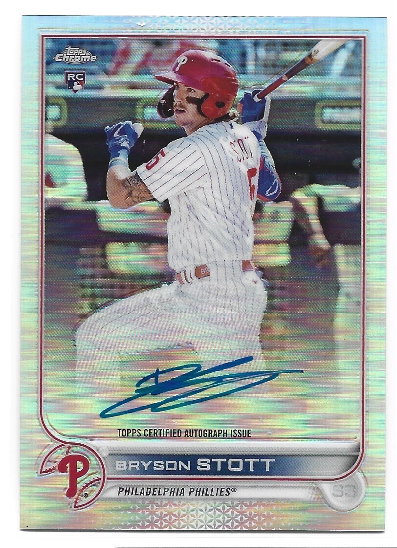 Bryson Stott 2022 Topps Chrome Rookie Autograph Refractor /499 Phillies