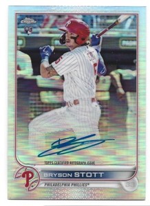 Bryson Stott - 2022 Topps Chrome #RA-BS Refractor Rookie Auto /499 - Phillies