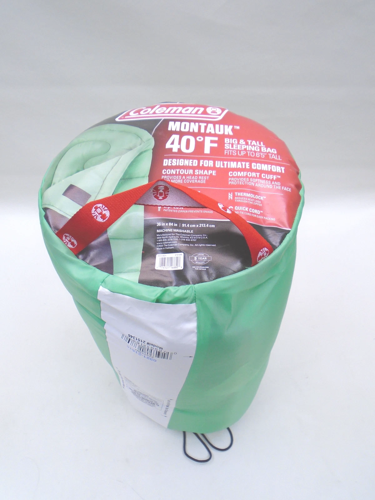 COLEMAN 2151346 MONTAUK 40 DEGREE BIG AND TALL SLEEPING BAG GREEN
Opens in a new window or tab