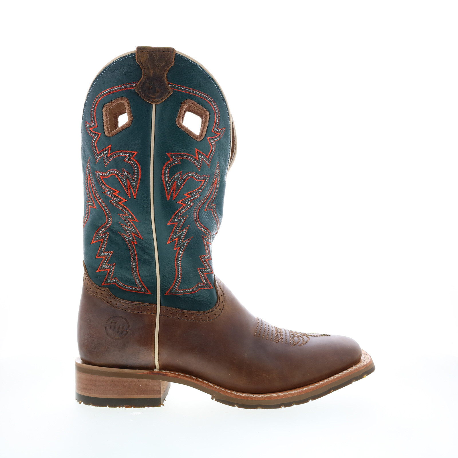 Мужские широкие ковбойские сапоги в стиле вестерн с квадратным носком Double H Elliot Roper 12 коричневого цвета