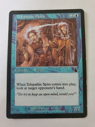 MTG Magic The Gathering Card Telepathic Spies Creature Wizard Blue Time Spiral  - Picture 1 of 2