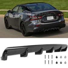 Carbon Fiber Rear Bumper Diffuser Lip 6 Fins Spoiler Splitter For Nissan Maxima