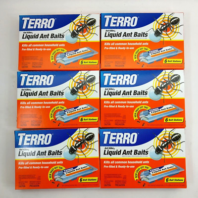 (6 Pack) Terro T300 Ant Killer II Liquid Ant Baits, 36 Pre-filled Stations Total