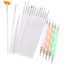 20PCS Nail Art Design Dotting Painting Drawing Polish Brush Pen Tools US STOCK