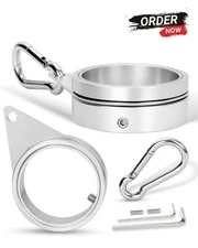 2" Large Flag Pole Rings, 2 Pcs Aluminum Alloy Spinning Flag Pole Ring Clips Swi