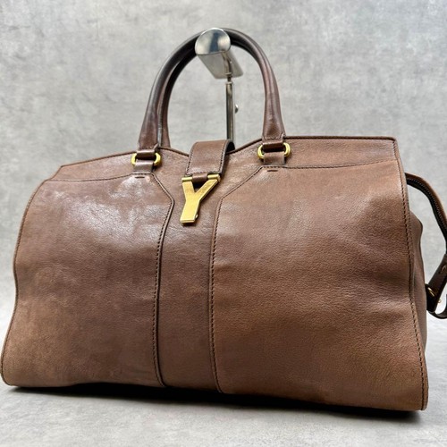 Yves Saint Laurent Handbag Leather Brown Women's Ships From Japan