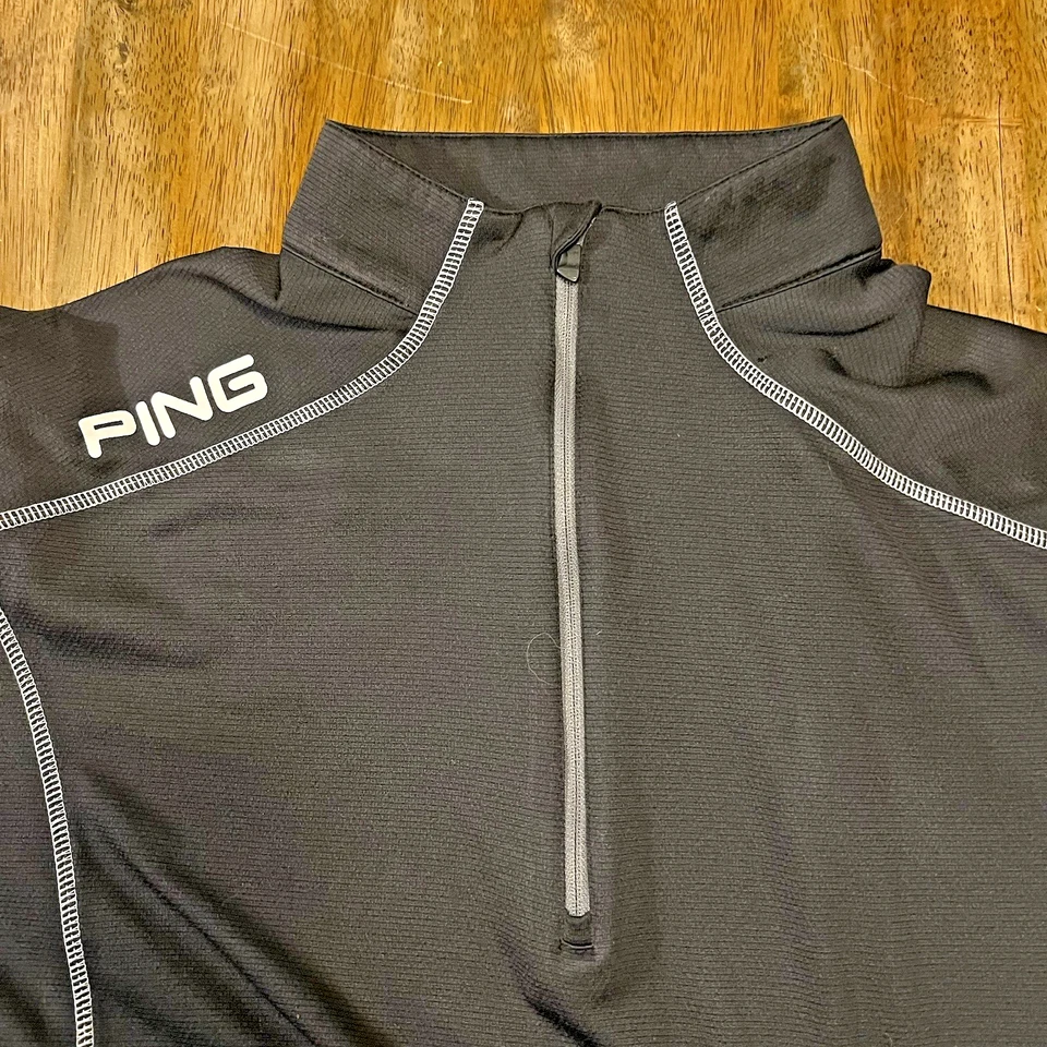 PING Men's Black 1/4 Zip SensorCool Golf Pullover Shirt L/G - Image 2 of 4