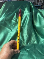 Vintage DIXIE Tonette Recorder Toy Musical Instrument Horn Yellow & Red