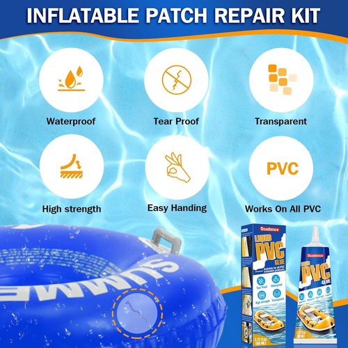 Pool Patch Repair Kit, Transparent Air Mattress Repair Kit Waterproof PVC Glue f - Picture 6 of 7