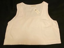 NWT Abercrombie  Fitch Linen Blend White Tank Cami Top Women  s XL New