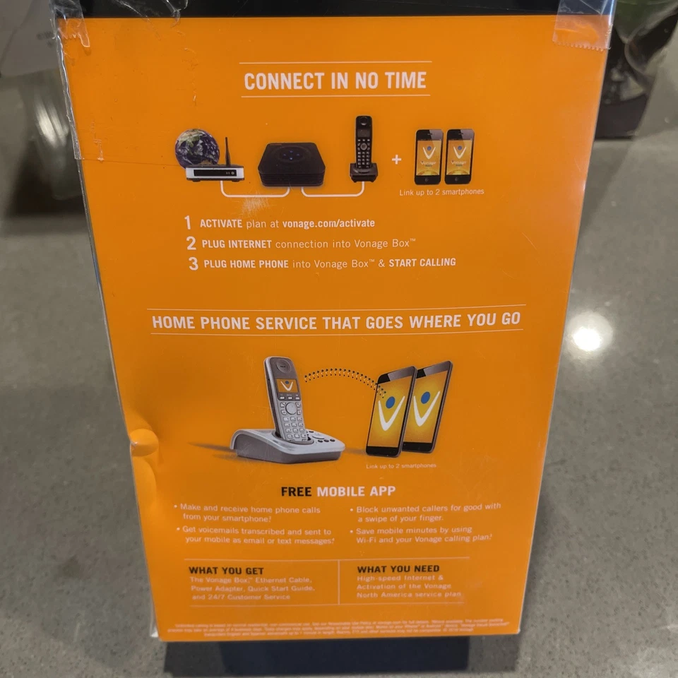 Vonage HT802-VD Home Phone Service With Free Mobile App NEW - Image 2 of 3