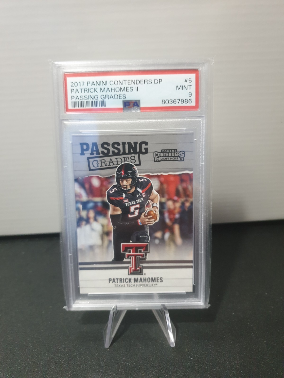 Patrick Mahomes II RC PSA 9 2017 Panini Contenders Draft Picks Passing Grades #5