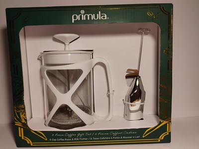 Primula  6 Cup Coffee Press And Milk Frother New In Its Own package Color White