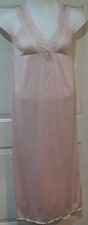 Vintage Nightgown, Dixie Belle Antron III Floor Length Pink Lace Trimmed Sz M