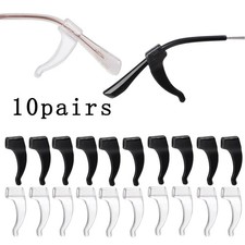 10 Pairs Anti Slip Glasses Ear Hooks Silicone Eyeglass Grip Temple Tip Retainer