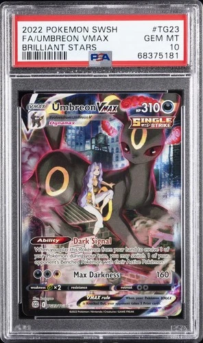 2022 POKEMON SWORD & SHIELD BRILLIANT STARS #TG23 FULL ART/UMBREON VMAX PSA 10