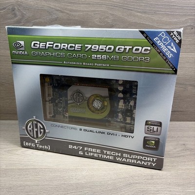 BFG TECH GeForce 7950 GT OC Graphics Card 256MB PCI-E Brand New In Sealed Box.
