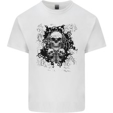 T-Shirt Enfant Démon Trois Crânes Motard Gothique Tatouage