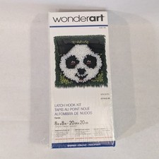 Wonderart Latch Hook Kit Panda 8x8 Mini Rug DIY Craft Kit 426178 Beginner NEW