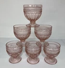 Vintage Anchor Hocking Footed Sundae Dessert Glass Bowls Annapolis Pink Set/6