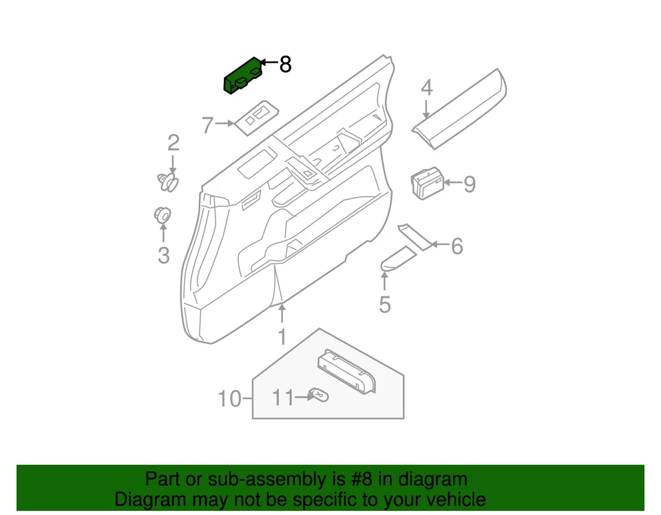 Interruptor de janela genuíno Nissan 2004-15 TITAN Armada Pathfinder Armada 25401-ZT10A - Imagem 2 de 2