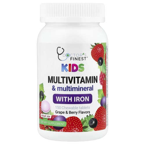 Kids Multivitamin & Multimineral with Iron, Grape & Berry, 150 Chewable Tablets