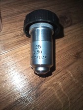 Lomo Vintage USSR Microscope Objective Lens 25 X 0.50 160 / 0.17 #92255 (BOX 6)