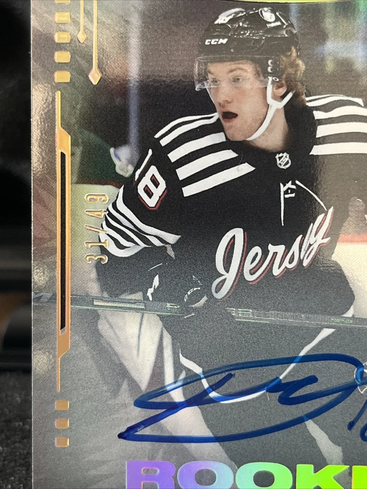 2021-22 Stature Dawson Mercer Photo Variant Rookie Auto RC 31/49 #108 Devils - Image 2 of 3