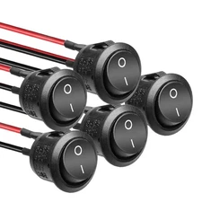 KCD1 On/Off Pre-Wired 2-Pin 2-Position Snap 10A/125V, 6A/250V Round Boat Rock...