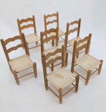 Lote De Colección De 7 Sillas Miniatura Escala 1:12 Casa De Muñecas Escalera De Madera