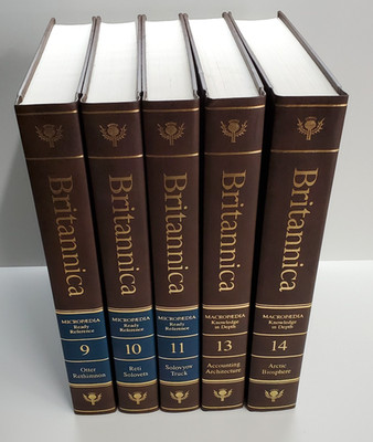 Encyclopaedia Britannica Micropædia Macropædia 5 Books Vintage Decor Partial Set