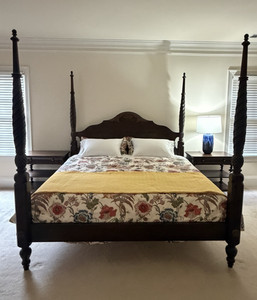 Ethan Allen Cal-King Ethan Four-Poster Bed Frame