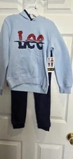 NWT Lee Boy's 3-PC SET T-shirt, Hoodie and Pants blue  Size 5 Years MSRP $64 