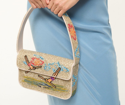 STAUD TOMMY BEADED   DIVERS SHOULDER BAG MSRP$395 Timeless Chic