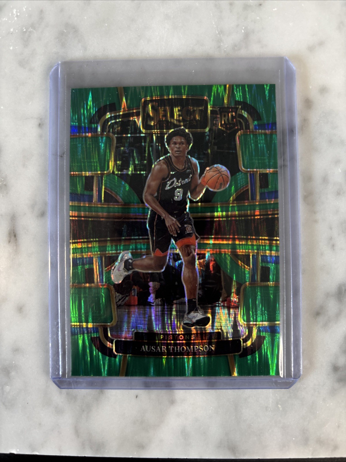 2023-24 Panini Select - Concourse Ausar Thompson #95 Green Shock Prizm (RC)