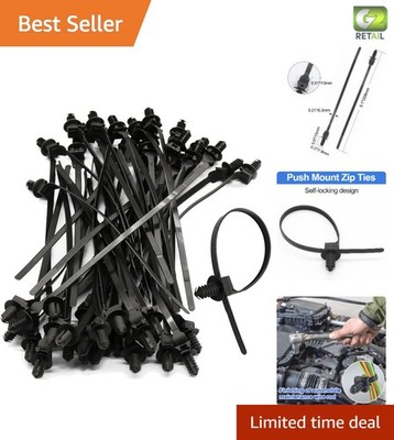 Reliable 50 Pack Industrial Nylon Zip Ties - 8 Inch, 50 lbs Tensile Strength