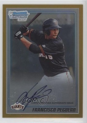 2010 Bowman Chrome Prospects Gold Refractor 46/50 Francisco Peguero Auto 4r3