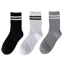 3 Pairs Kids Boys Girls Socks for Children School Sports Casual Cotton Long Crew
