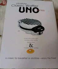 VillaWare Model 2004 Uno Classic Round Chrome Thin Waffler Maker NEW!