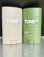 TONE DEODORANT VARIETY 2 PACK! THE COCONUT + The WOODLAND-Fresh for 48 + AL FREE