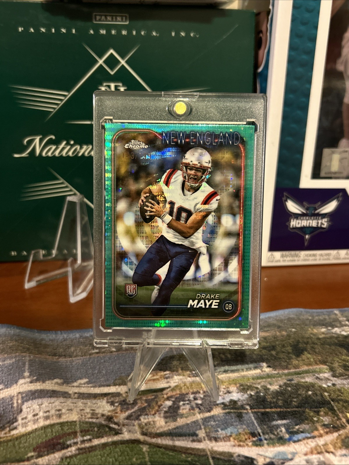 2024 Topps Chrome - Rookies Drake Maye #203 Aqua Sonar Refractor /199 (RC)