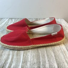 Soludos Dali Red Espadrilles Slip On Shoes Women's Size US 8-8.5 Jute Boho NWOB