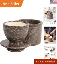 Elegant Oceanic Marble Butter Keeper - 4.25" Handmade Crock for Perfectly Spr...